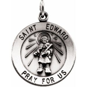 Sterling Silver 18 mm Round St. Edward Medal