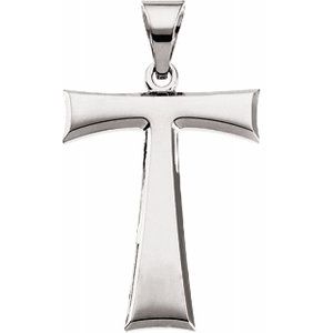 Sterling Silver Tau Cross Pendant with Packaging