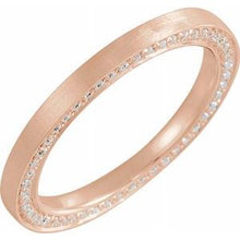 Charger l&#39;image dans la galerie, 14K Rose 4 mm 1/2 CTW Diamond Band avec finition satinée taille 6,5
