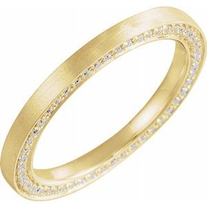 Bande de diamant 14K jaune 4 mm 1/2 CTW avec finition satinée taille 7,5