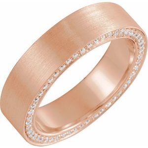 14K Rose 5 mm 5/8 CTW Diamond Band with Satin Finish Size 10.5