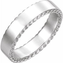 Load image into Gallery viewer, 18K White 6 mm Rope Pattern Band Size 13
