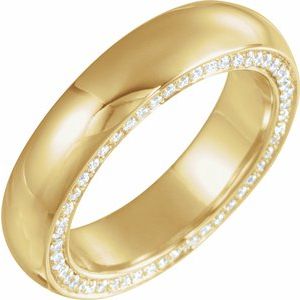 Bande de diamant 14K jaune 4 mm 1/2 CTW taille 5,5