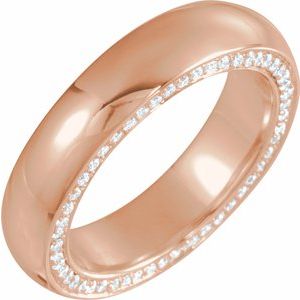 14K Rose 6 mm 5/8 CTW Diamond Band Size 9.5