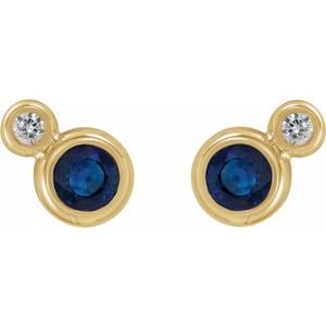 Two-Stone Bezel-Set Earrings  