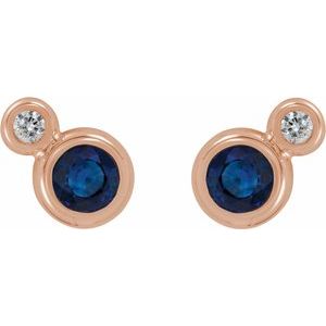 Two-Stone Bezel-Set Earrings  