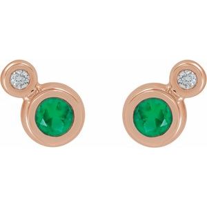 Two-Stone Bezel-Set Earrings  
