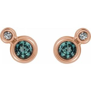 Two-Stone Bezel-Set Earrings  