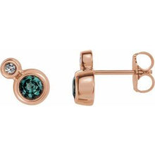 Load image into Gallery viewer, 14K Rose Alexandrite &amp; .06 CTW Diamond Earrings
