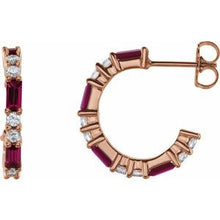 Load image into Gallery viewer, 14K Rose Ruby &amp; 1/2 CTW Diamond Earrings
