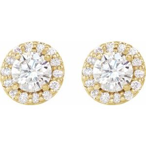 14K Yellow 1 1/6 CTW Diamond Earrings