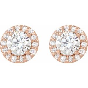 14K Rose 1 1/6 CTW Diamond Earrings