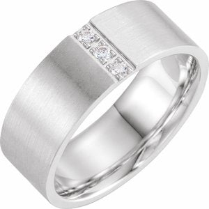 Platinum 1/10 CTW Diamond Band with Satin Finish Size 6.5