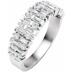 Bague anniversaire platine 3/4 CTW diamant