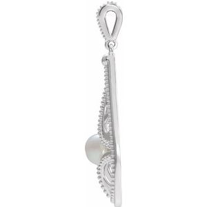 Sterling Silver Vintage-Inspired Freshwater Cultured Pearl Pendant