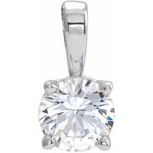 Load image into Gallery viewer, Sterling Silver 5 mm Round Cubic Zirconia Birthstone Pendant
