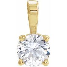 Load image into Gallery viewer, 14K Yellow 3 mm Round White Sapphire Birthstone Pendant
