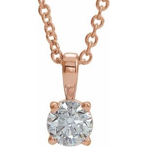 14K Rose 1/2 CT Diamond Birthstone 16-18