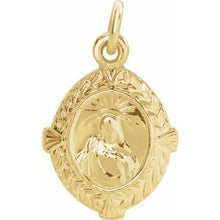 Load image into Gallery viewer, 14K Yellow 12x9 mm Sacred Heart of Jesus Medal
