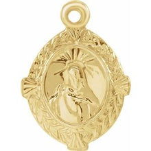 Load image into Gallery viewer, 14K Yellow 12x9 mm Sacred Heart of Jesus Dangle
