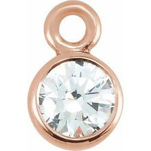 Charger l&#39;image dans la galerie, 14K Rose .03 CTW Diamond Micro Bezel Dangle
