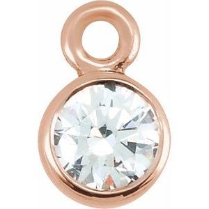 14K Rose .03 CTW Diamond Micro Bezel Dangle