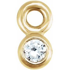 14K Yellow .015 CTW Diamond Micro Bezel Dangle