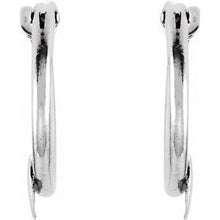 Load image into Gallery viewer, 14K White Hinged Hoop Earrings with Heart
