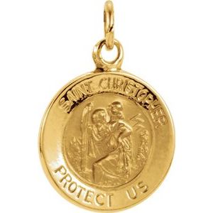 14K Yellow 12 mm St. Christopher Medal
