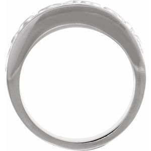 Platinum 1 CTW Diamond Scroll Anniversary Band