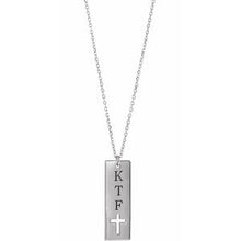 Load image into Gallery viewer, Pierced Cross Engravable Bar Necklace or Pendant  
