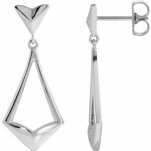 Load image into Gallery viewer, Sterling Silver Geometric Dangle Earrings with Backs

