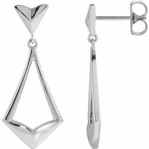Sterling Silver Geometric Dangle Earrings with Backs