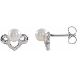 Sterling Silver Freshwater Cultured Pearl Earrings