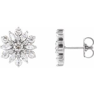 Platinum 1 CTW Diamond Earrings