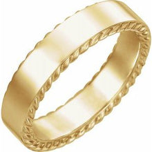 Load image into Gallery viewer, 18K Yellow 6 mm Rope Pattern Band Size 12
