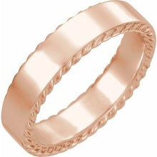 Load image into Gallery viewer, 18K Rose 7 mm Rope Pattern Band Size 13
