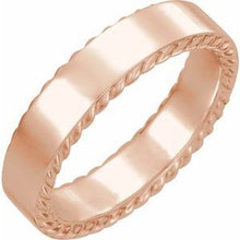 Charger l&#39;image dans la galerie, 18K Rose 6 mm Rope Pattern Band Taille 9
