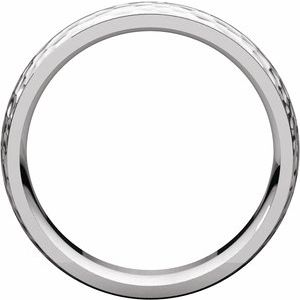 Sterling Silver 6 mm Half Round Edge Band with Hammer Finish Size 9.5