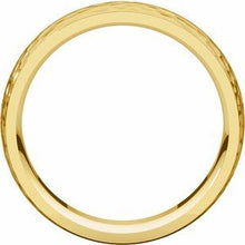 Load image into Gallery viewer, 18K Yellow 6 mm Half Round Edge Band with Hammer Finish Size 13
