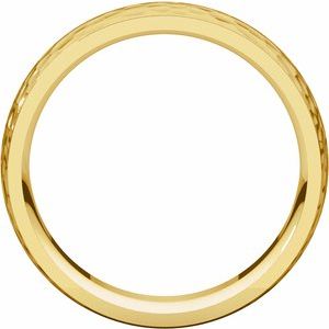 18K Yellow 6 mm Half Round Edge Band with Hammer Finish Size 13