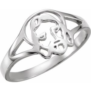 Sterling Silver Face of Jesus Ring Size 7