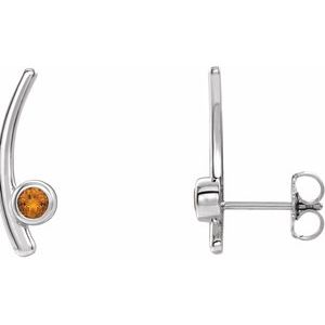 Sterling Silver Citrine Ear Climbers