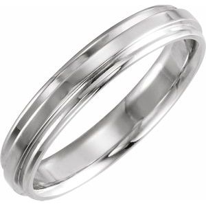 Sterling Silver 4 mm Flat Edge Band Size [cv2