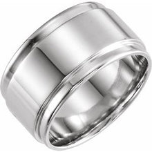 Load image into Gallery viewer, 18K White 12 mm Flat Edge Band Size [cv2
