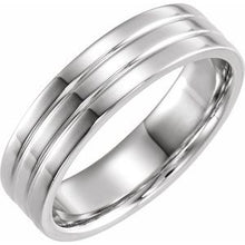 Charger l&#39;image dans la galerie, Sterling Silver 6 mm Ridged Band Size 9
