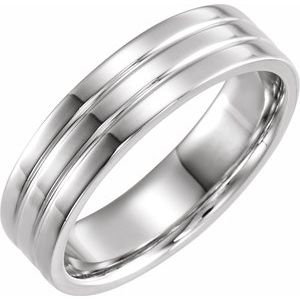 Sterling Silver 6 mm Ridged Band Size 9