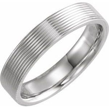 Load image into Gallery viewer, Sterling Silver 5 mm Ridged Band Size 9.5
