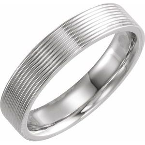 Sterling Silver 5 mm Ridged Band Size 9.5