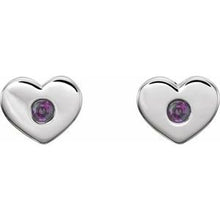 Load image into Gallery viewer, Sterling Silver Chatham¬Æ Created Alexandrite Heart Earrings
